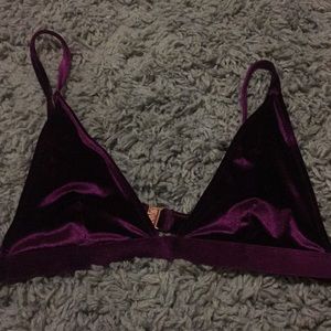 Purple velvet bikini top